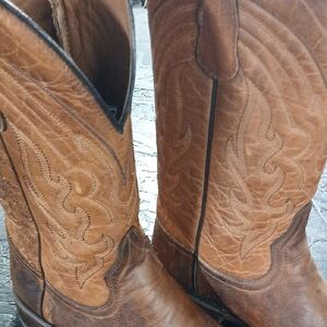 Circle G Brown Embroidered Leather Western Cowboy Boots